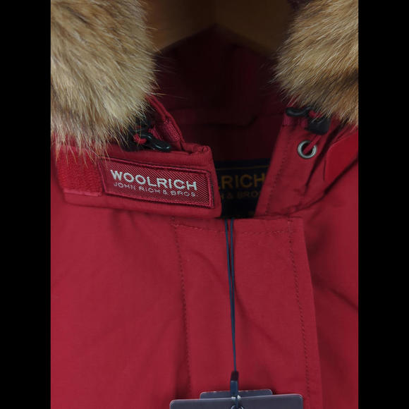 [SOLD] NWT WOOLRICH Womens Sz S Arctic Parka Duck Down Red Ramar Coyote Fur Hood - Picture 5 of 12